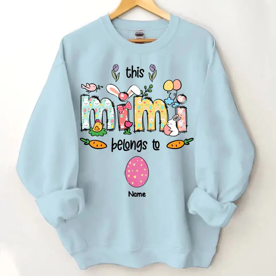 Easter Mimi Shirt, Personalized Grandma Shirt, This Mimi Belongs To Kids Names Shirt, Easter Shirt, Easter Gift for Mimi, Mimi Bunny Shirt