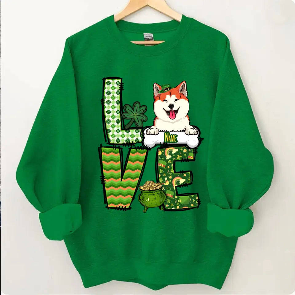 Cute Dog St Patricks Day Shirt, Personalized Dog Shirt, Dog Lover St Patrick's Day Shirt, Irish Dog Shirt, Dog Mom Shirt, Dog Lovers Shirt