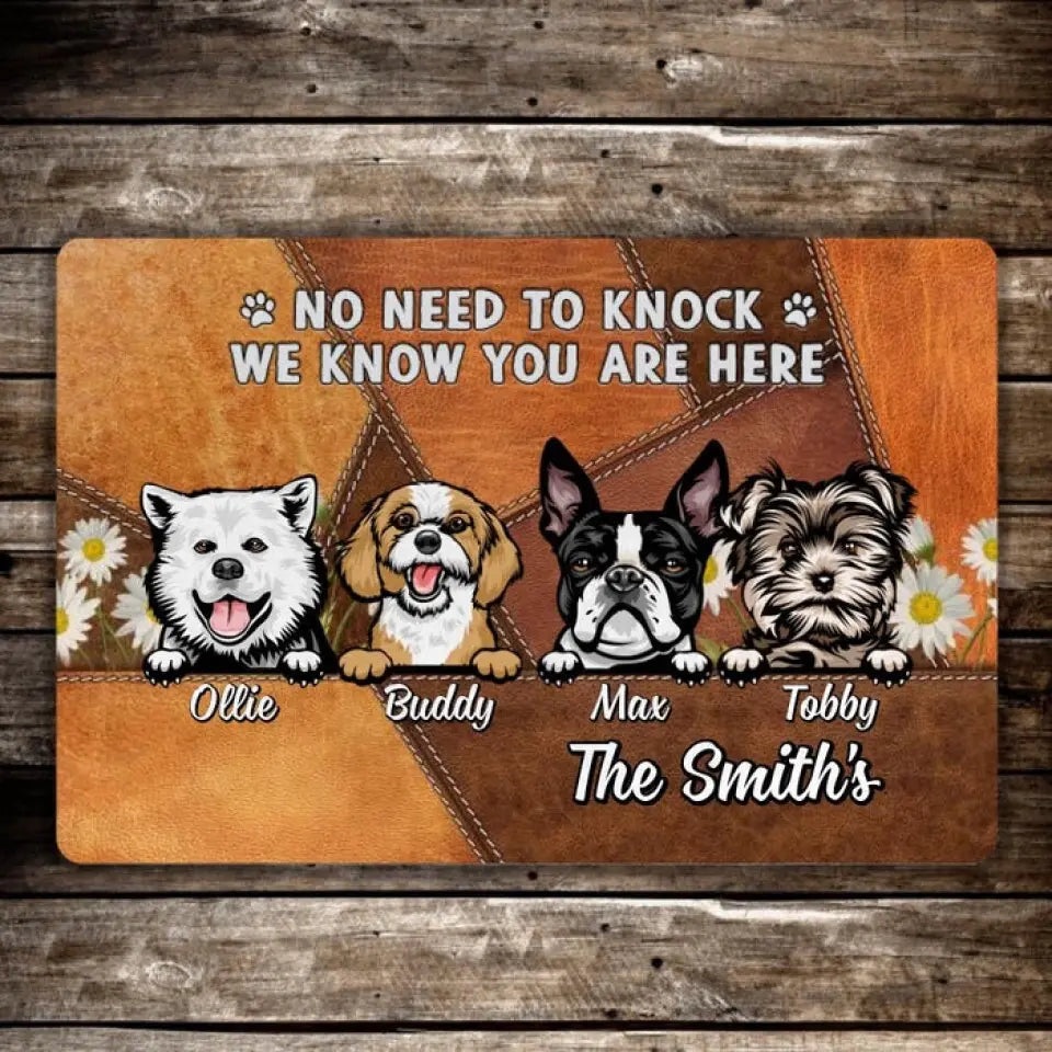 No Need to Knock, We Know You Are Here - Dog Personalized Gifts Custom Doormat for Dog