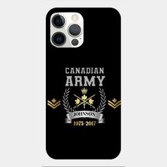 Personalized Canadian Army Rank Camo Custom Name & Time Phonecase Printed