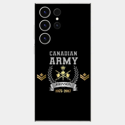 Personalized Canadian Army Rank Camo Custom Name & Time Phonecase Printed