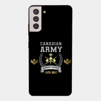 Personalized Canadian Army Rank Camo Custom Name & Time Phonecase Printed