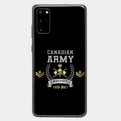 Personalized Canadian Army Rank Camo Custom Name & Time Phonecase Printed