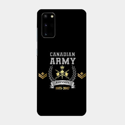 Personalized Canadian Army Rank Camo Custom Name & Time Phonecase Printed