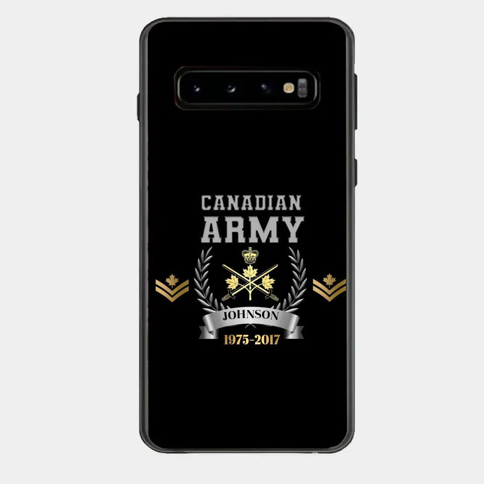 Personalized Canadian Army Rank Camo Custom Name & Time Phonecase Printed