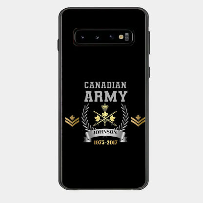 Personalized Canadian Army Rank Camo Custom Name & Time Phonecase Printed