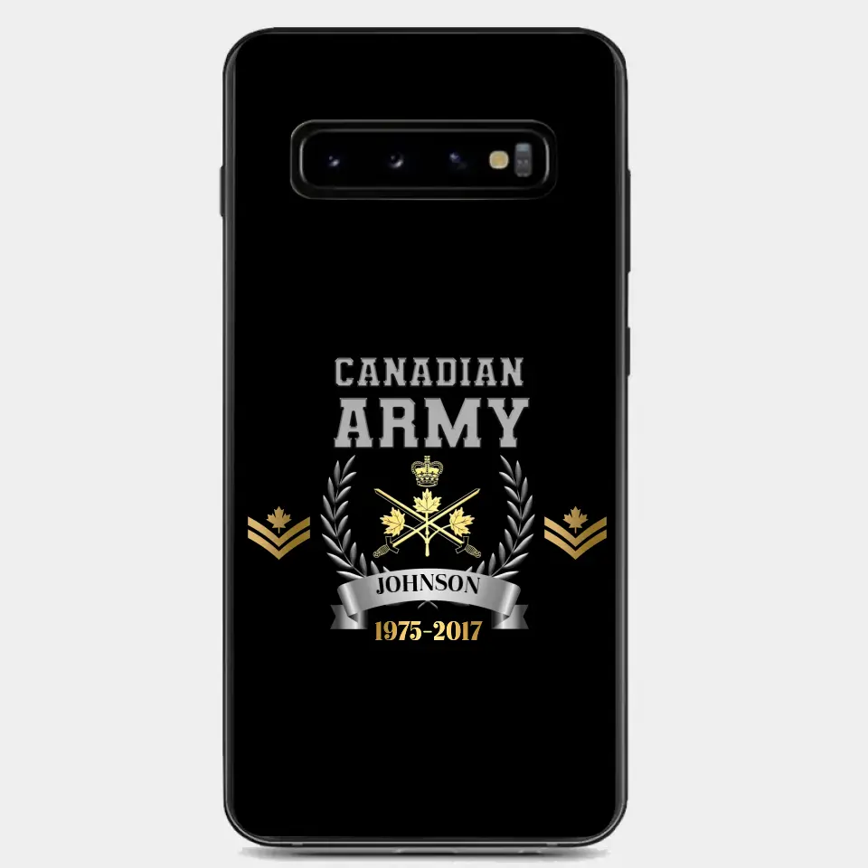Personalized Canadian Army Rank Camo Custom Name & Time Phonecase Printed