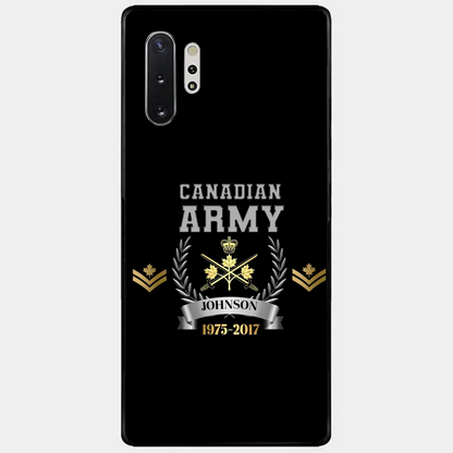 Personalized Canadian Army Rank Camo Custom Name & Time Phonecase Printed