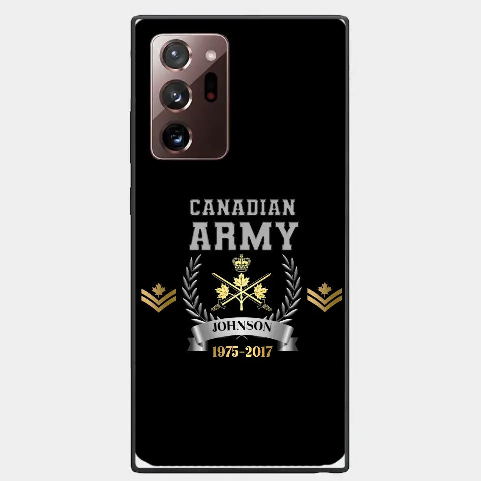 Personalized Canadian Army Rank Camo Custom Name & Time Phonecase Printed