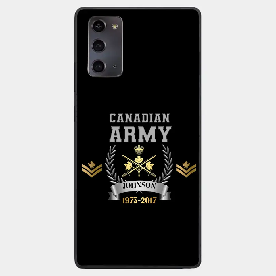 Personalized Canadian Army Rank Camo Custom Name & Time Phonecase Printed