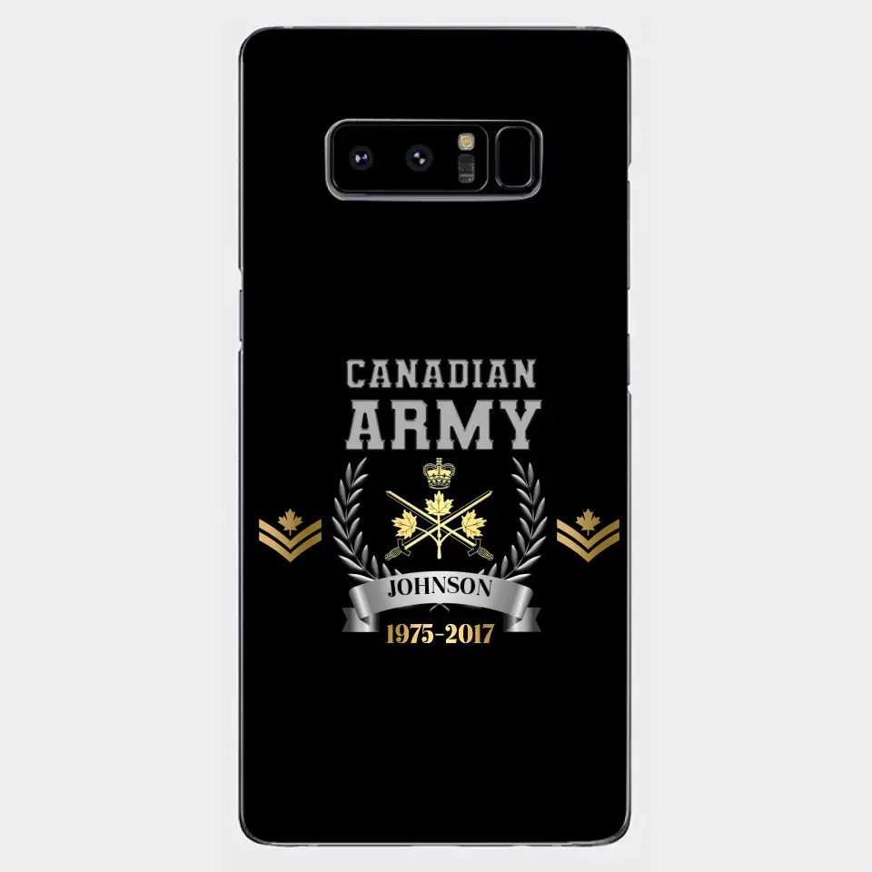 Personalized Canadian Army Rank Camo Custom Name & Time Phonecase Printed