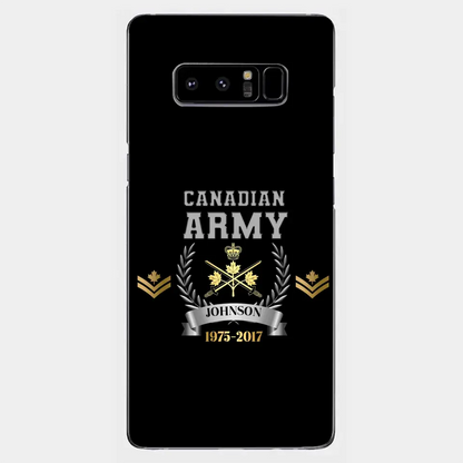 Personalized Canadian Army Rank Camo Custom Name & Time Phonecase Printed