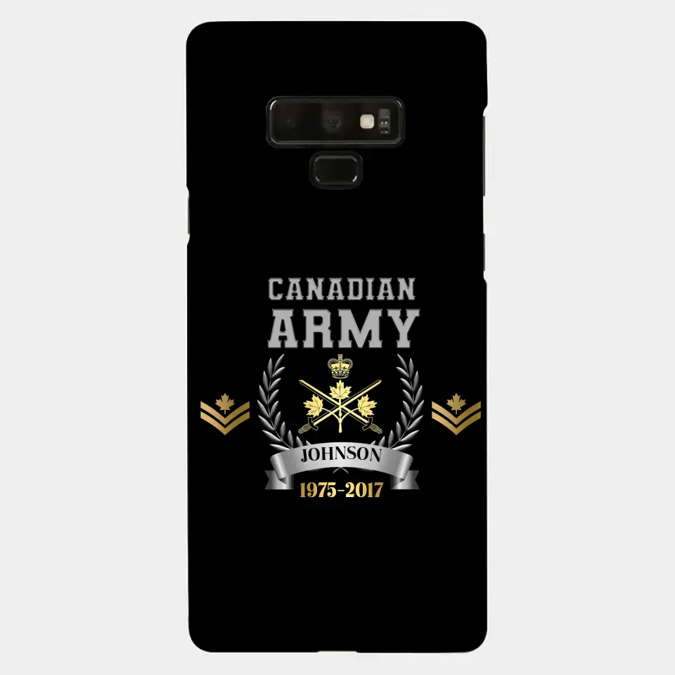 Personalized Canadian Army Rank Camo Custom Name & Time Phonecase Printed