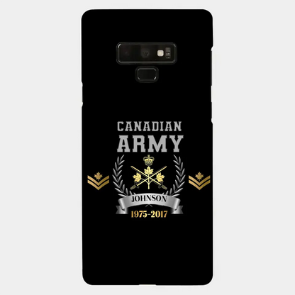 Personalized Canadian Army Rank Camo Custom Name & Time Phonecase Printed