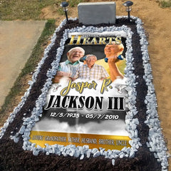 Custom Photo Forever In Our Hearts Memorial Grave Blanket