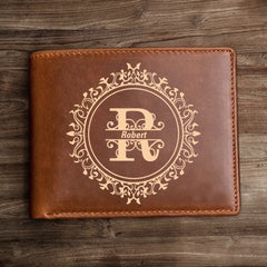 Bespoke Crest-Embossed Tan Leather Wallet – Timeless Accessory