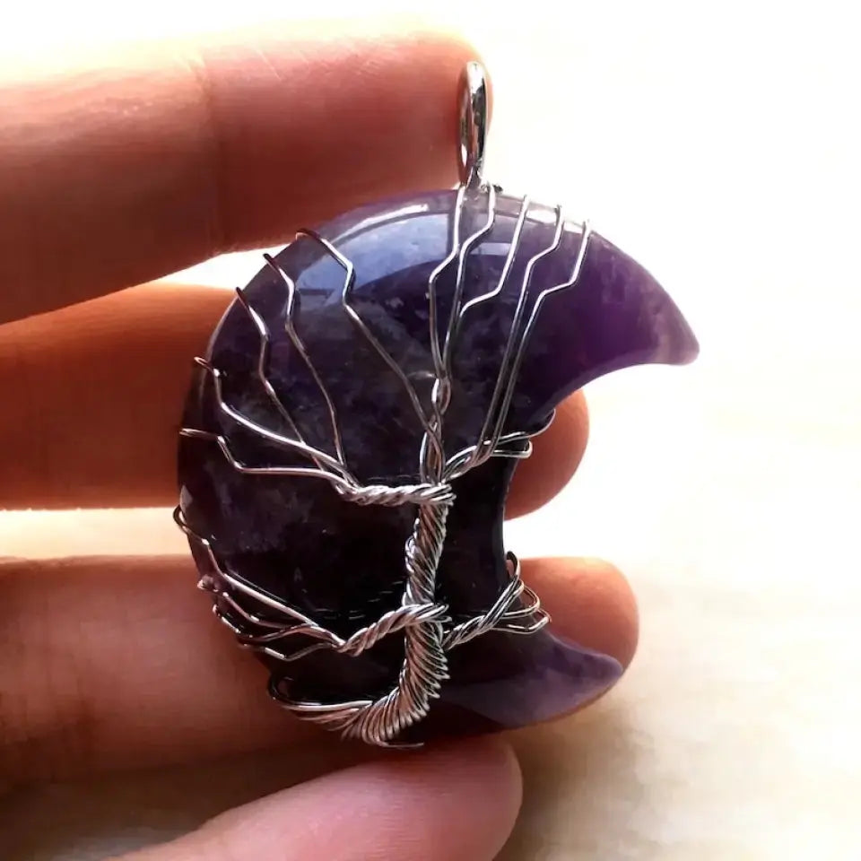 To My Mother - Personalized Custom Moon Charm Message Card Necklace - Mother's Day Gift For Mom