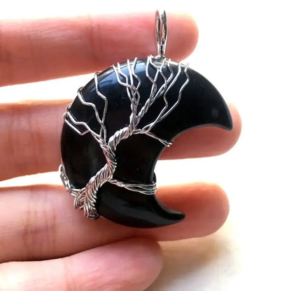 To My Mother - Personalized Custom Moon Charm Message Card Necklace - Mother's Day Gift For Mom