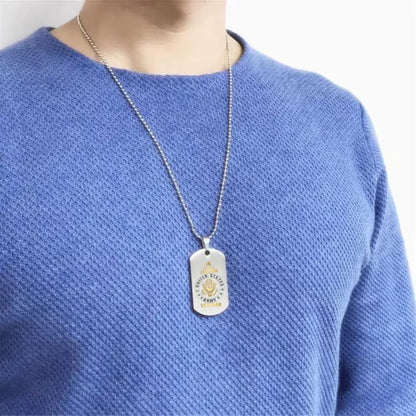 Personalized US Army Veteran Rank Camo Custom Name & Time Necklace Printed