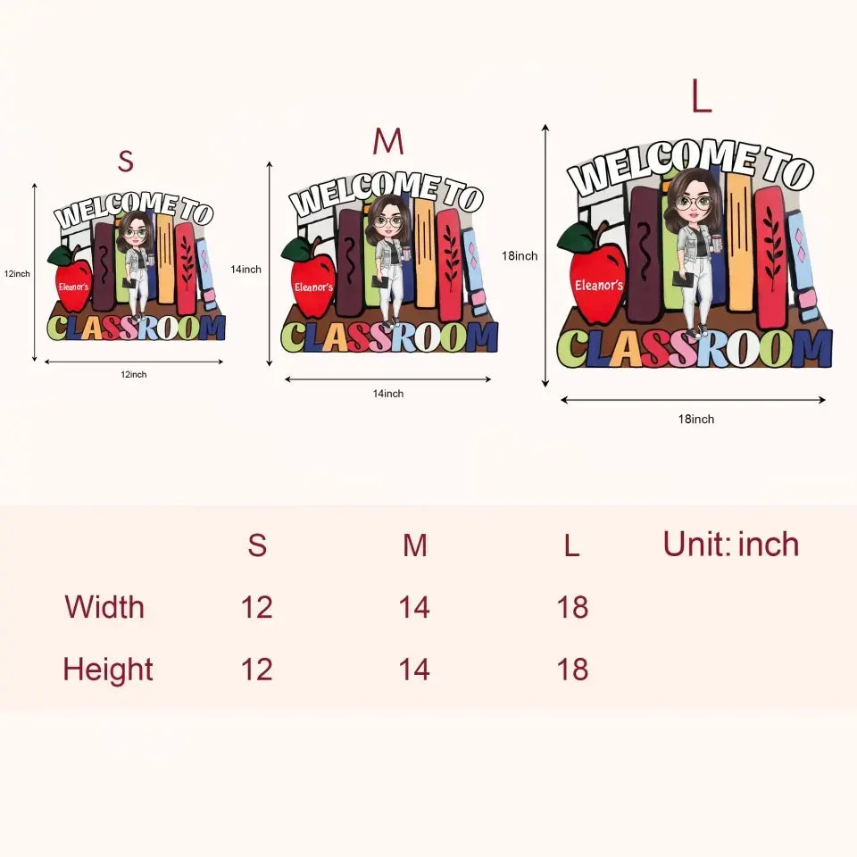 Welcome Door Sign - Personalized Custom Door Sign - Teacher's Day, Appreciation Gift For Teacher