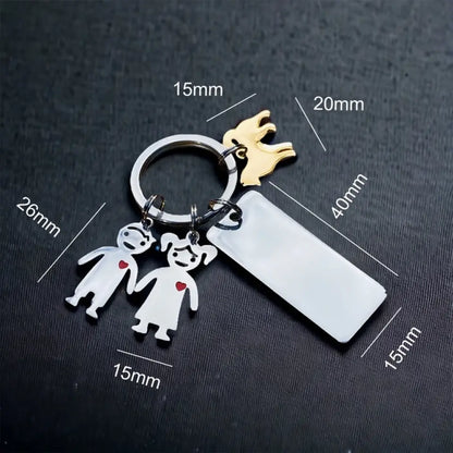 This Mummy, Mommy or mum Belongs to... Rectangle Polished Personalised Keychain, Mothers Day gift, Eched Laser Keyring