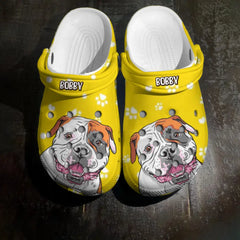 Personalized Dog Lovers Paw Clog Slipper Shoes Printed