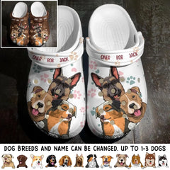 Personalized Dog Lovers Paw Clog Slipper Shoes Printed