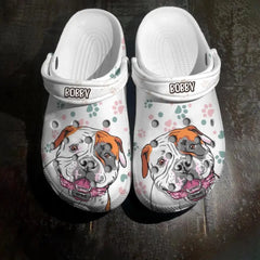 Personalized Dog Lovers Paw Clog Slipper Shoes Printed