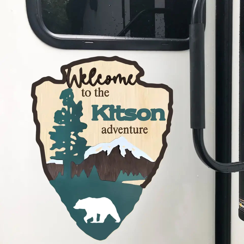 National Park Arrowhead Camping Campsite Family Decal With Magnetic Mounts