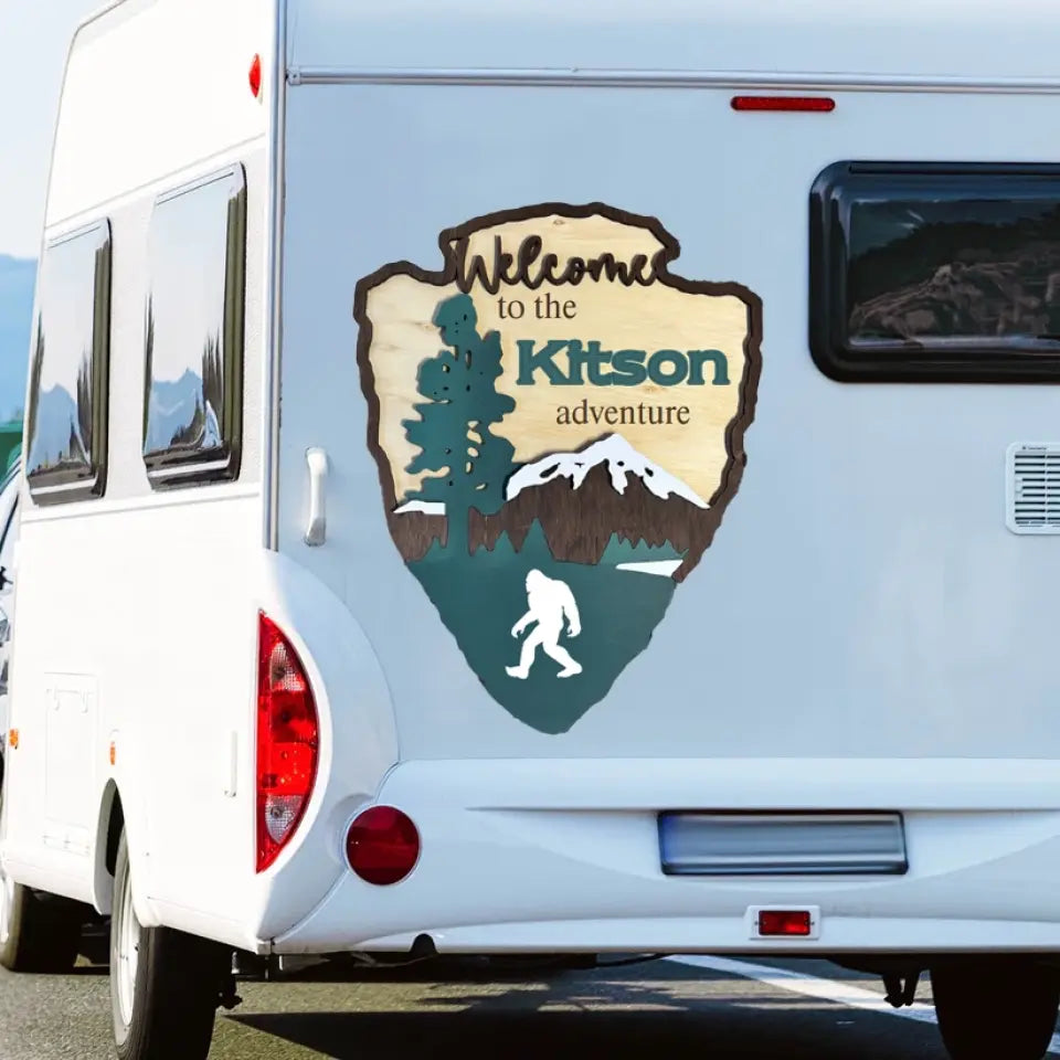 National Park Arrowhead Camping Campsite Family Decal With Magnetic Mounts