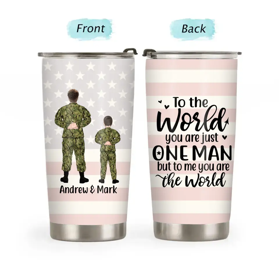 My First Love My First Hero Always My Dad - Father's Day Personalized Gifts Custom Military Tumbler for Dad, Military Gifts