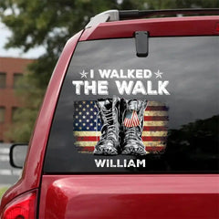 Personalized I Walked The Walk US Veteran/Soldier Decal Printed