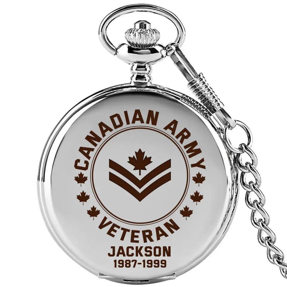Custom Canadian Soldier Pocket Watch - Honoring Their Service