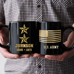 Personalized US Gold Black Mug Printed