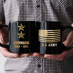 Personalized US Gold Black Mug Printed