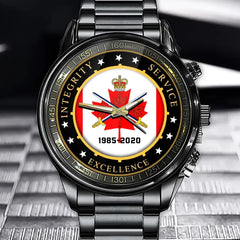 Personalized Integrity Service Excellence Canadian Army Logo Watch Printed