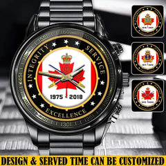 Personalized Integrity Service Excellence Canadian Army Logo Watch Printed