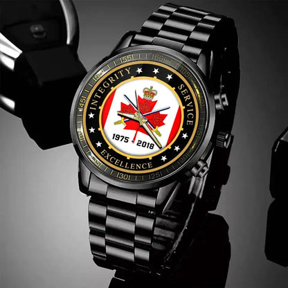 Personalized Integrity Service Excellence Canadian Army Logo Watch Printed