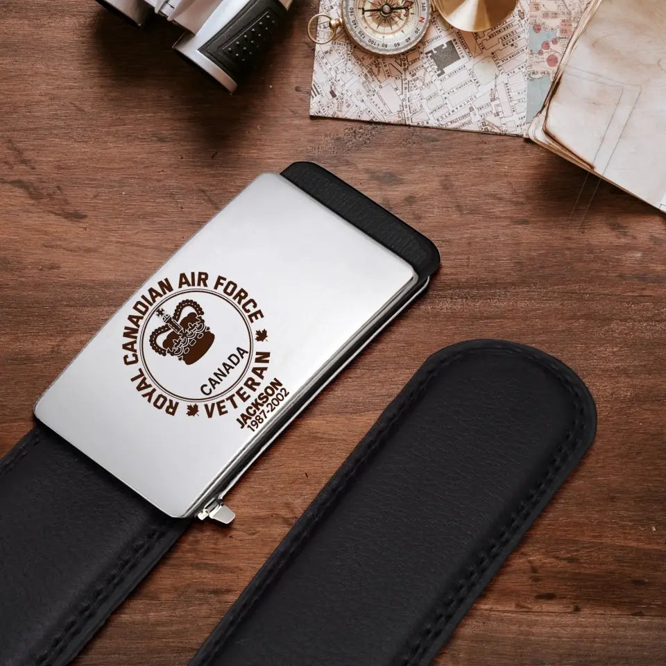 Personalized Canadian Armed Forces Leather Belt