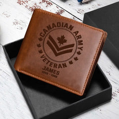 Personalized Canadian Armed Forces Leather Wallet(RFID BLOCKING)