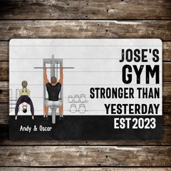 No Excuses Just Results - Personalized Couple Workout Doormat, Gifts For Gym Lovers