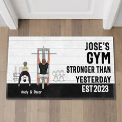 No Excuses Just Results - Personalized Couple Workout Doormat, Gifts For Gym Lovers