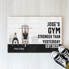 No Excuses Just Results - Personalized Couple Workout Doormat, Gifts For Gym Lovers