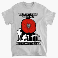 RED POPPY WE OWE THEM ALL SHIRT: BEST GIFTS FOR VETERANS