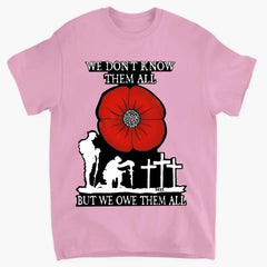 RED POPPY WE OWE THEM ALL SHIRT: BEST GIFTS FOR VETERANS