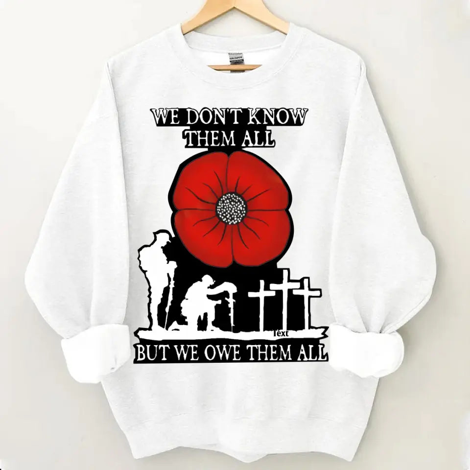 RED POPPY WE OWE THEM ALL SHIRT: BEST GIFTS FOR VETERANS