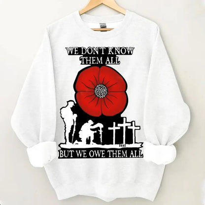 RED POPPY WE OWE THEM ALL SHIRT: BEST GIFTS FOR VETERANS