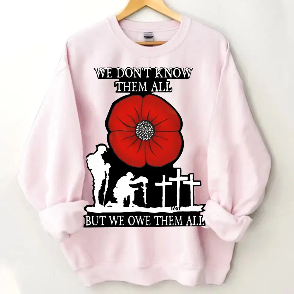 RED POPPY WE OWE THEM ALL SHIRT: BEST GIFTS FOR VETERANS