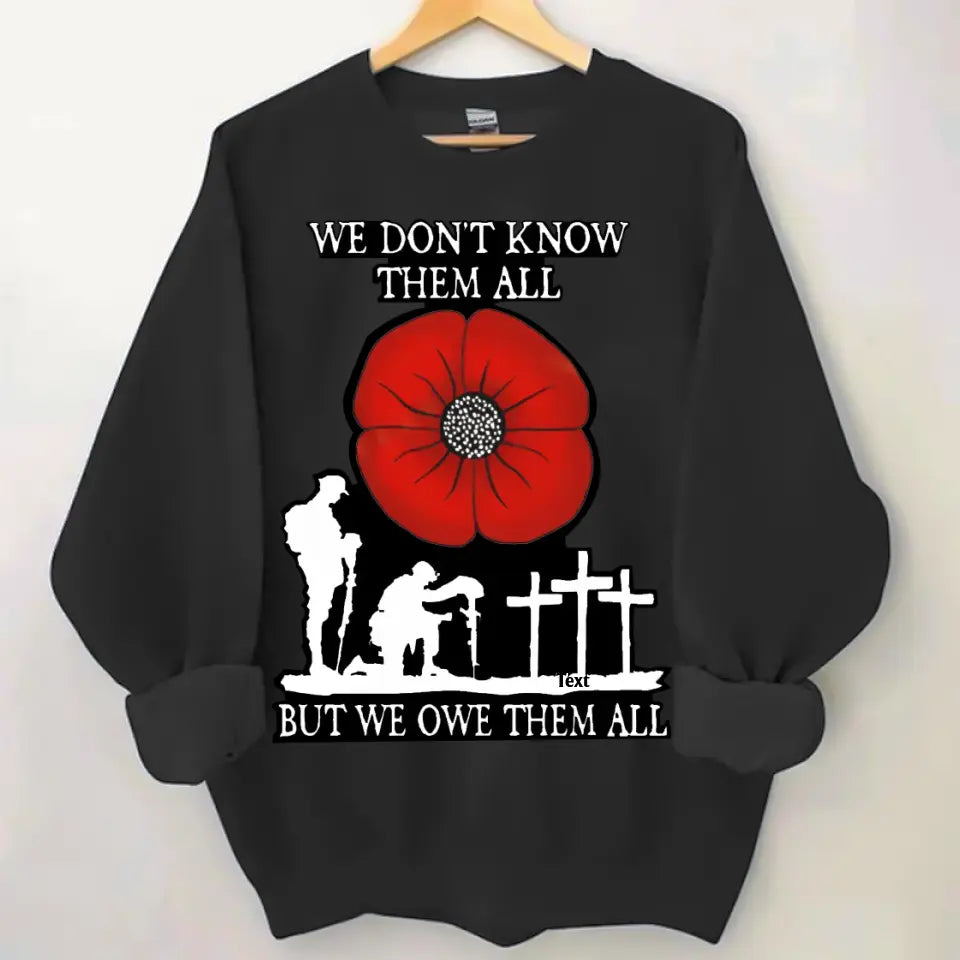 RED POPPY WE OWE THEM ALL SHIRT: BEST GIFTS FOR VETERANS