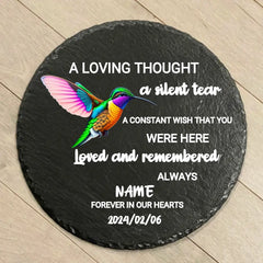 A Silent Tear Memorial Garden Stone, Sympathy Gift, Slate Grave Marker, Keepsake, Remembrance, Bereavement Gift, Loss of a Loved One,